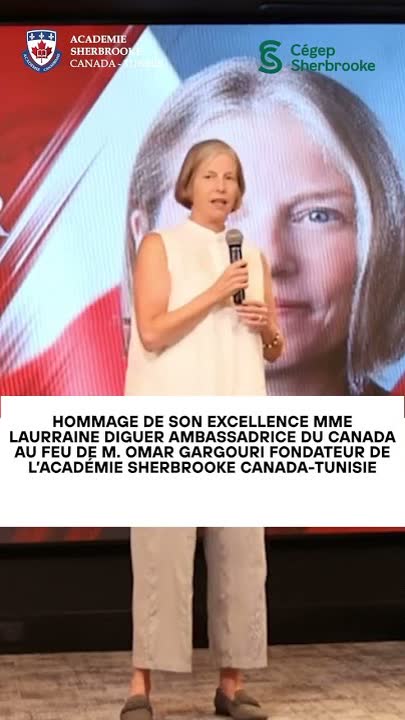 Mme Lauraine Diguer, ambassadrice du Canada, lors de son hommage au fondateur